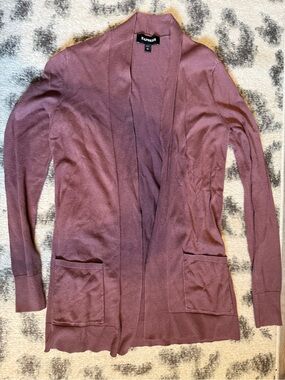 Express Open-Front Cardigan Sweater - Dusty Mauve